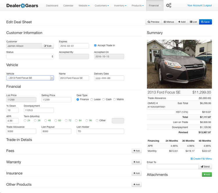 car sales customer management software